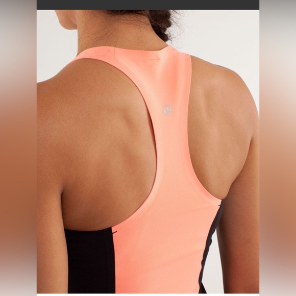 Lululemon Surf Cool Racerback Bonded Pop Orange and Black Tank Top 6 - Picture 9 of 9